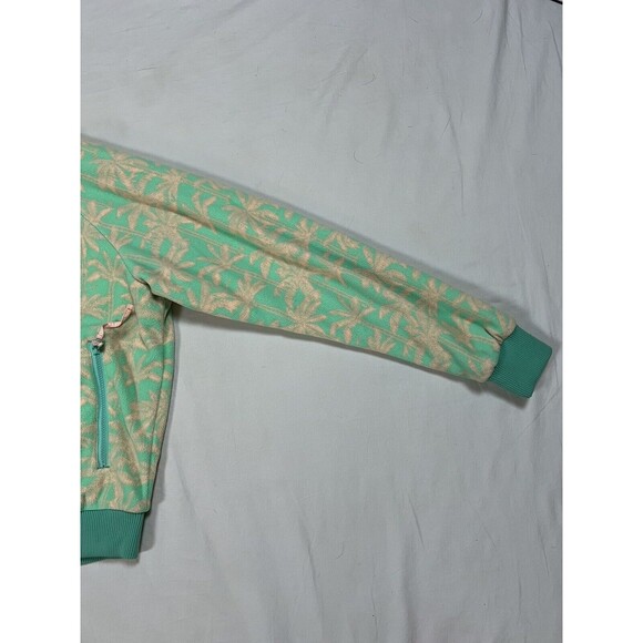 Chubbies Fleece Jacket Mens Medium Palm Tree Fluorescent Green Neon Full Zip - Picture 3 of 14